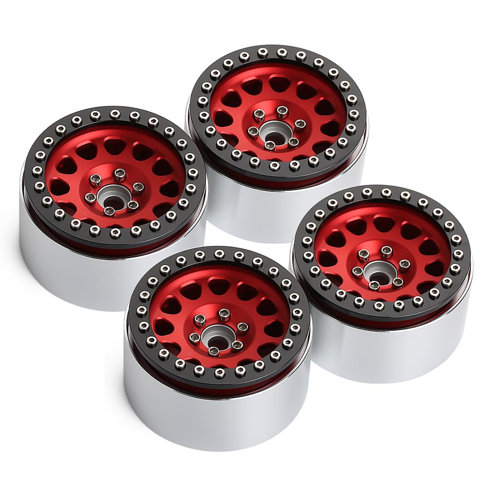INJORA 4 Stücke 2,2 Beadlock Felgen Metall Räder Felge Set für 1:10 RC Rock Crawler Axial SCX10 RR10 Wraith 90048 90018 TRX4