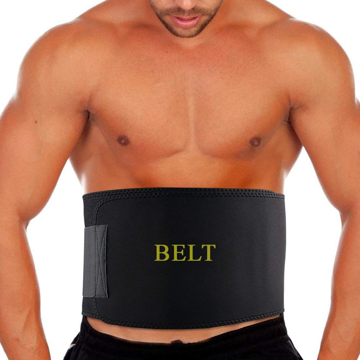WYVERN Sweating Belt Premium Waist Trimmer, Sweating Waist Trimmer Fat Burner Belly Tummy Yoga Wrap Black Exercise Body Slimming Belt for Men & Women (Free Size, Black) (B075PSVJPX) Amazon Price History, Amazon Price Tracker