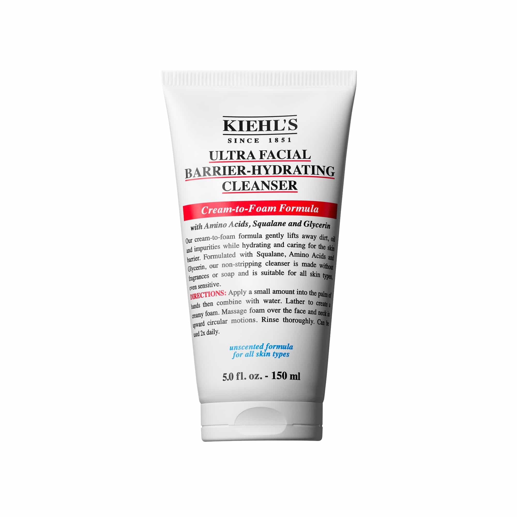 Kiehl's Ultra Facial Barrier Cleanser, 150 ml, Reinigungslotion zur Gesichtspflege, Sanfte Gesichtsreinigung, Feuchtigkeitsspendend, Stärkt die Hautbarriere