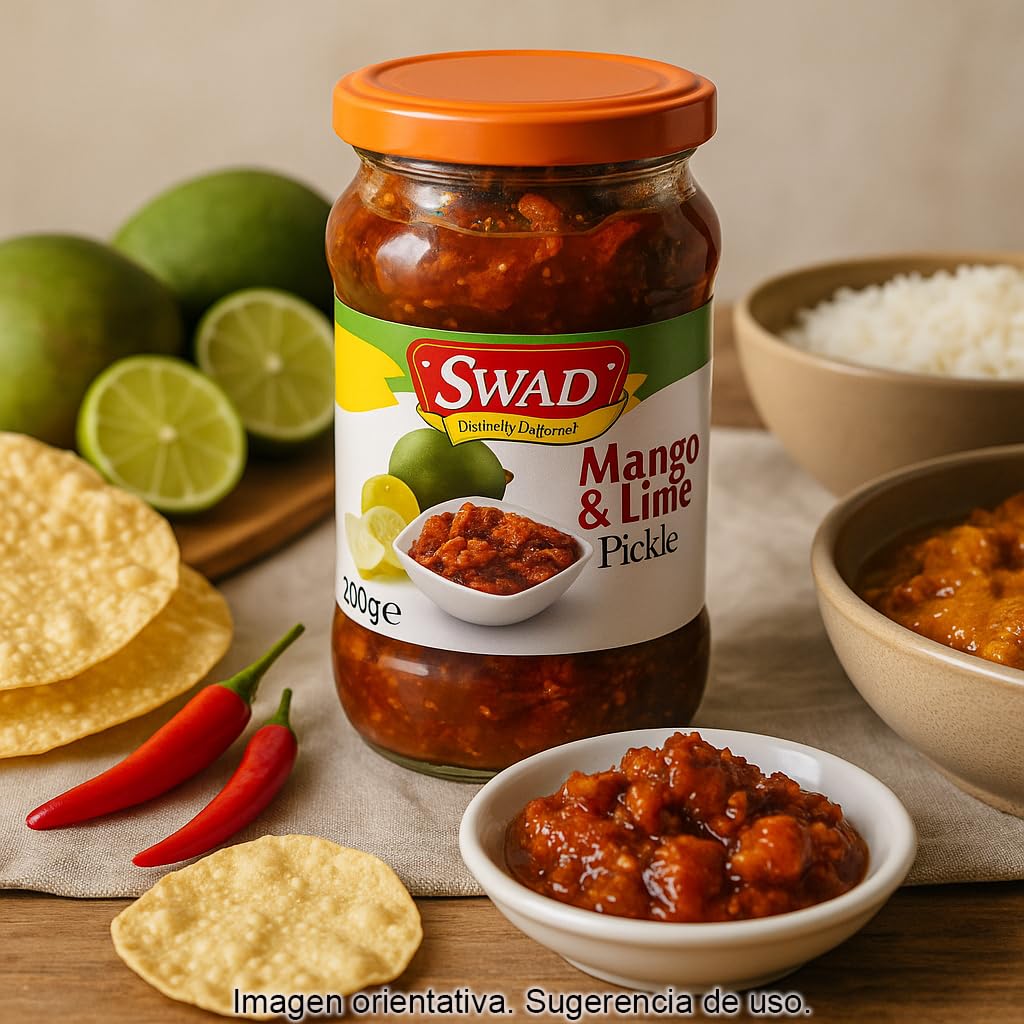 Encurtido de Mango y Lima Picante 300 g Pickle Especiado con Chile Estilo Indio