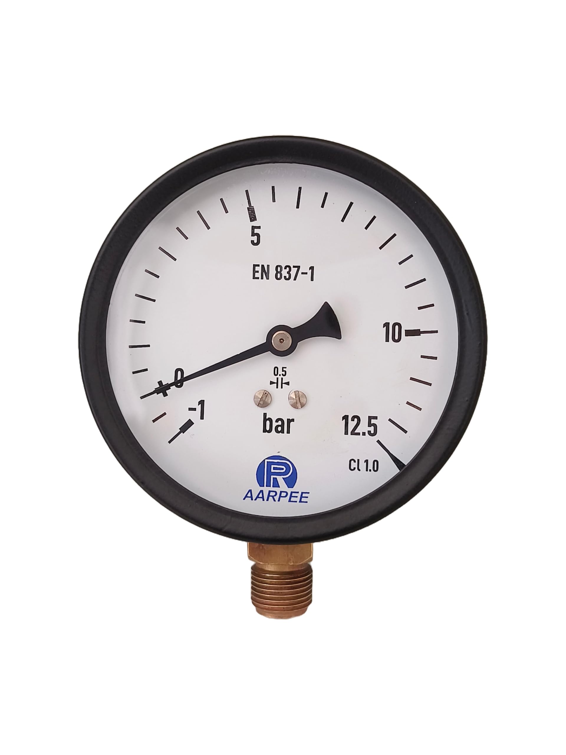 Compound Pressure Gauge, 100mm (4inch), -1~12.5 bar, 3/8" BSP Standard Connection, Anti-Corrosive Powder Coated MS Body and Brass Internal, +/-2% (Dry)-image-35