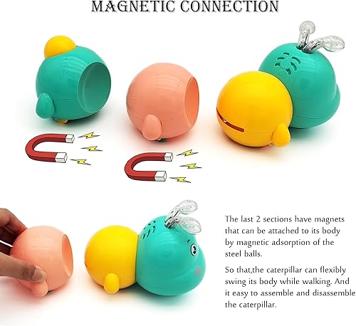 Miniatura 3 de Tipmant Juguete eléctrico de oruga para bebé, juguete de oruga para bebé, juguete electrónico, vehículo de animales, música, luz de destello para