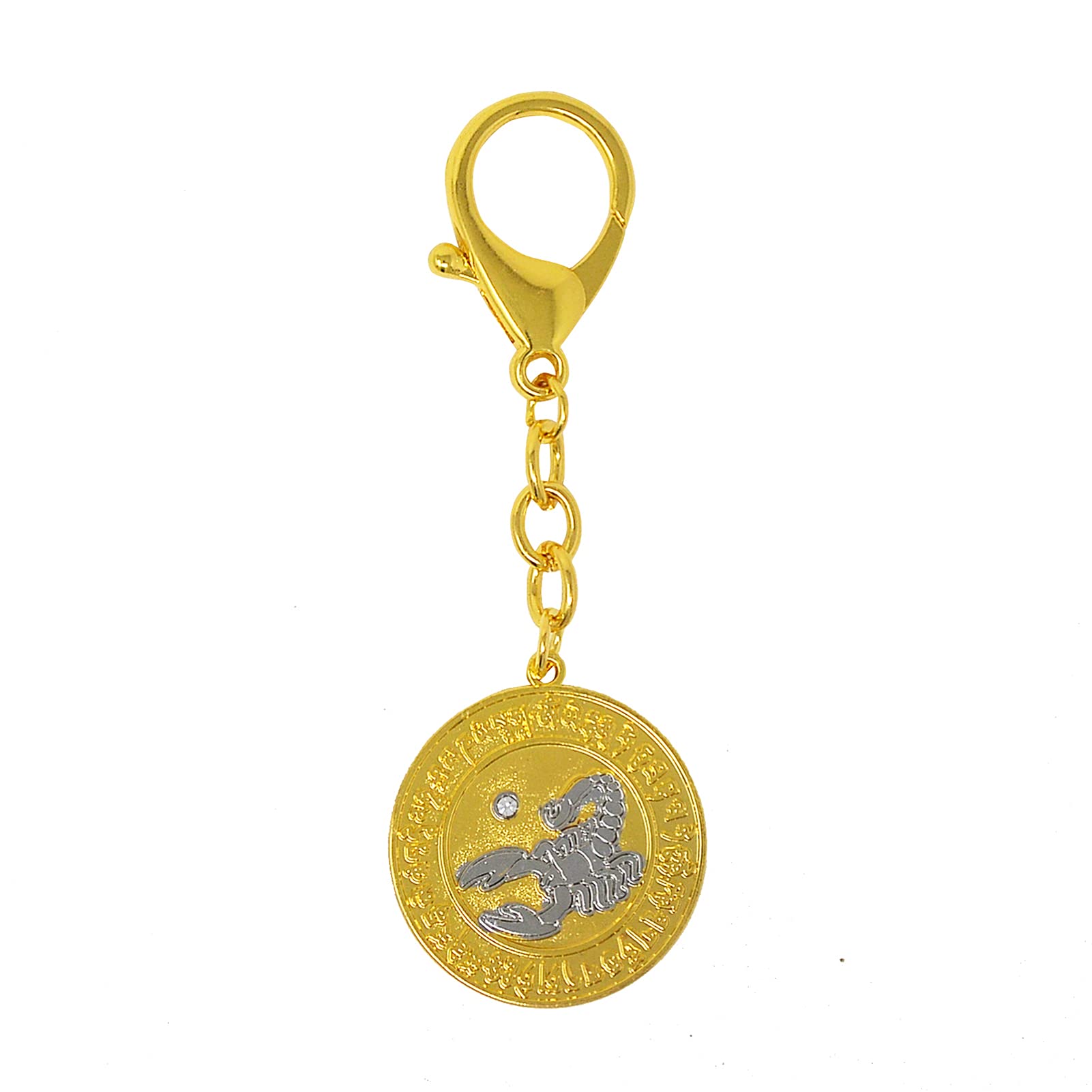 FengshuibringluckFeng Shui "Anti-" Medal Scorpion Hanging Round Keychain FW4316
