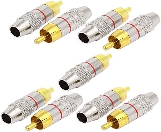 New Lon0167 Conector de adaptador de cabo de travamento de áudio e vídeo AV macho RCA de 9 unidades(Cinch Klinkenstecker AV Audio Video Locking Kabel Adapterstecker 9 Stck)