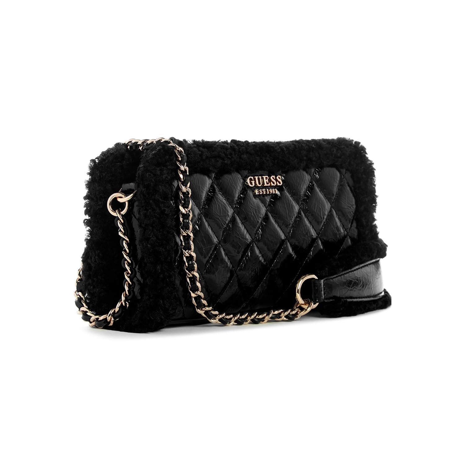 GUESS Cristi - Bandolera cruzada con cremallera superior para mujer, color negro, talla única