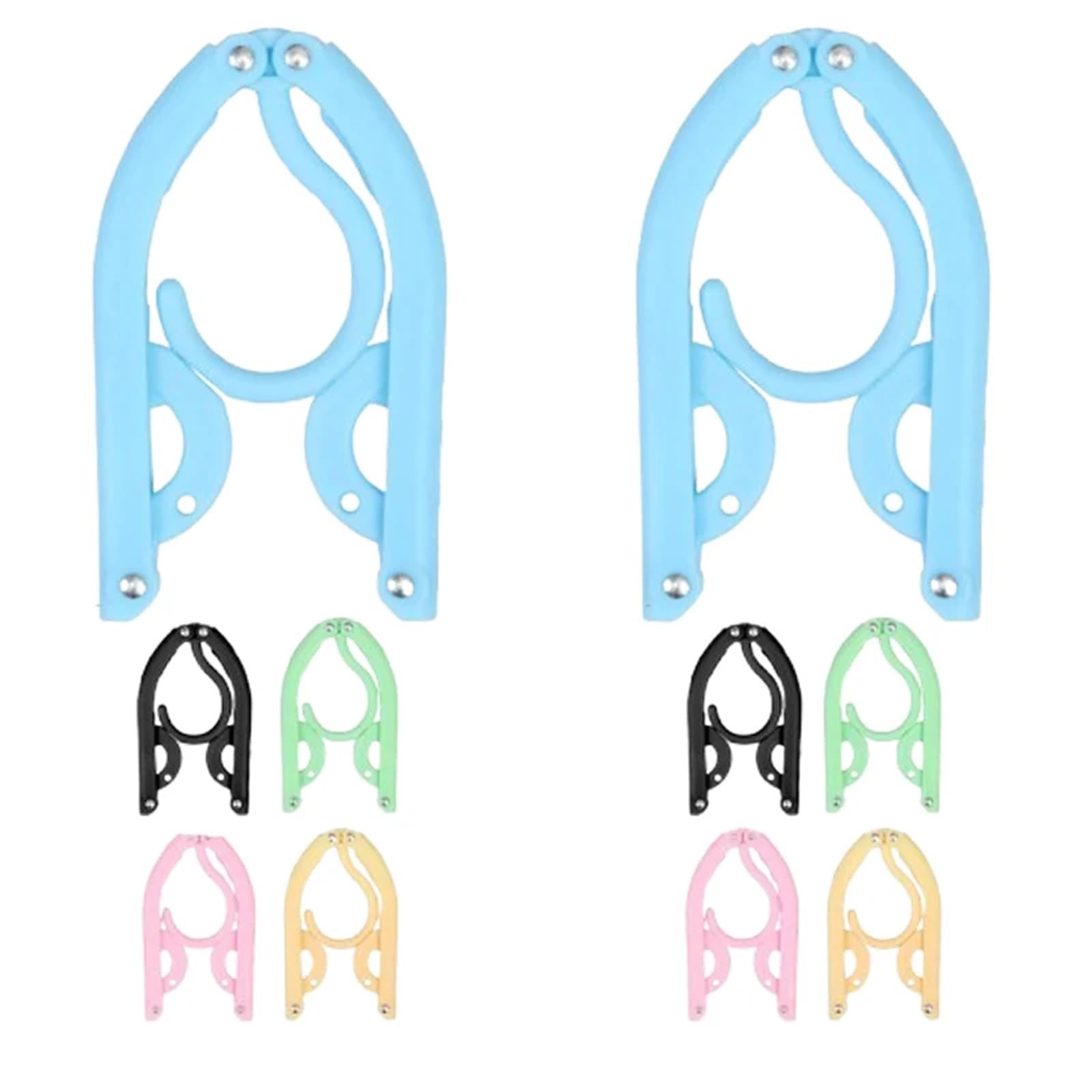 Travel Hangers 5/10pcs Portable Travel Hangers Plastic Folding Foldable Clothes Drying Rack Accessories for Suitcase Hotel(10pcs Multicolor)