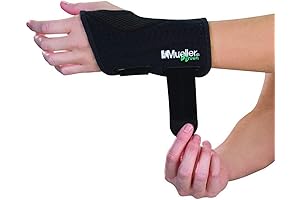 Mueller Green Fitted Wrist Brace, Black, Left Hand, Small/Medium