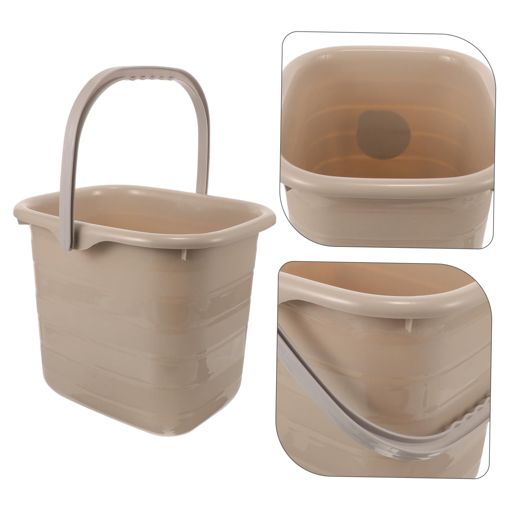 Secchio in Plastica Rettangolare con Manico 11l Khaki | Capienza per Liquidi, Uso Domestico, Tinta Kaki, Pratico per Detergenti e Piccoli Travasi