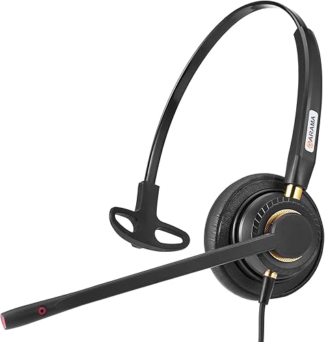 Miniatura 2 de Arama Auriculares de teléfono con cable mono con micrófono con cancelación de ruido compatibles con ShoreTel Plantronics Polycom Zultys Toshiba NEC