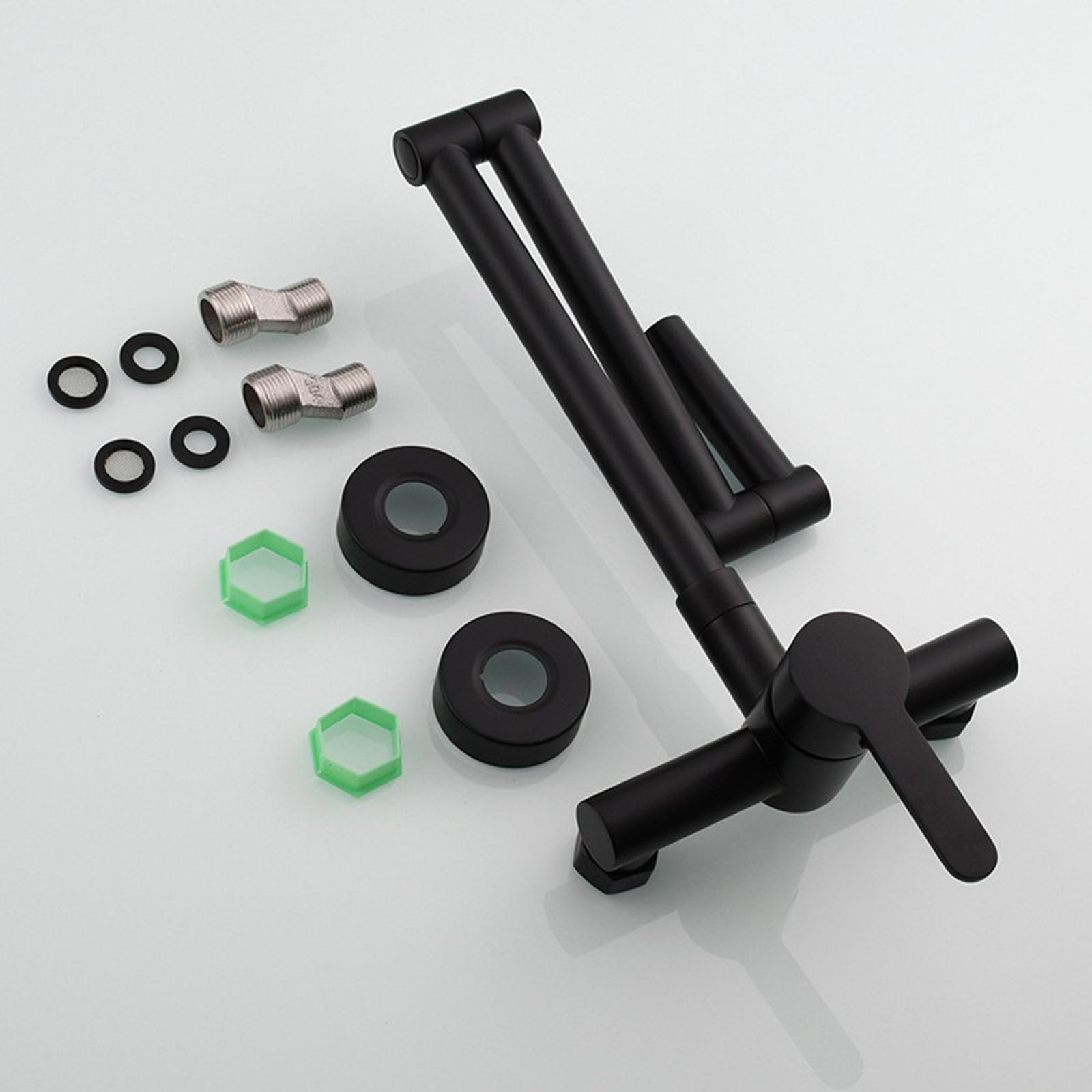 Rubinetti da Cucina a Muro Rubinetto Cucina Pieghevole, Rubinetto Cucina Ottone Miscelatore Cucina acqua Calda e Fredda Nero