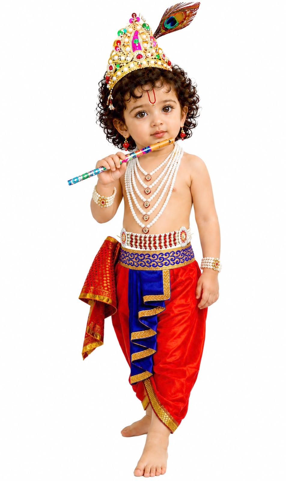 Krishna dress for Kids, krishna dress for baby boy, kanha dress for kids, krishna costume for baby boy,krishna costume for Janmashtami, 3 Months-8 Years-image-19