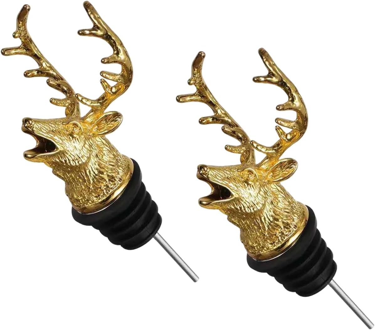 2 Pack Deer Head Wine Pourer Leak Liquor Bottle Pour Spout Ensures Smooth Pouring for Parties Restaurants and Home Party Pourer
