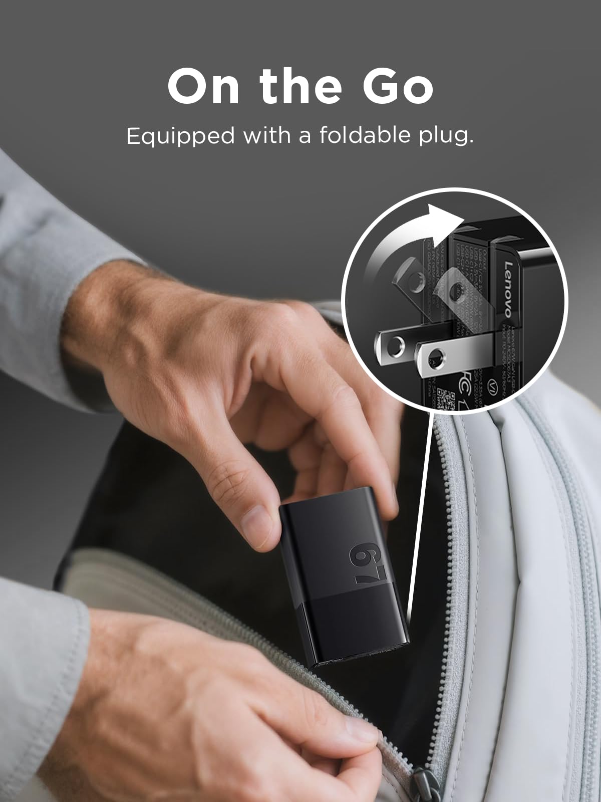 Lenovo - Caricatore USB-C da 67 W, ricarica rapida multi-dispositivo a 3 porte, blocco caricatore avanzato GAN, caricabatterie da parete compatto e veloce, per MacBook Pro/Air, DELL XPS, iPhone 16