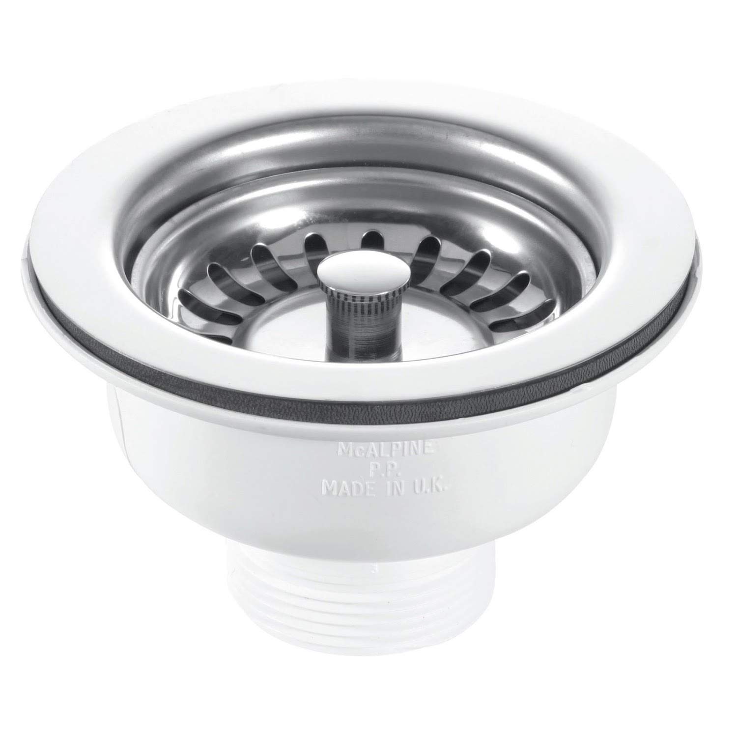 RAK 90mm Steel Basket Strainer Waste Overflow Chrome Plate Overflow Plumbing Kit