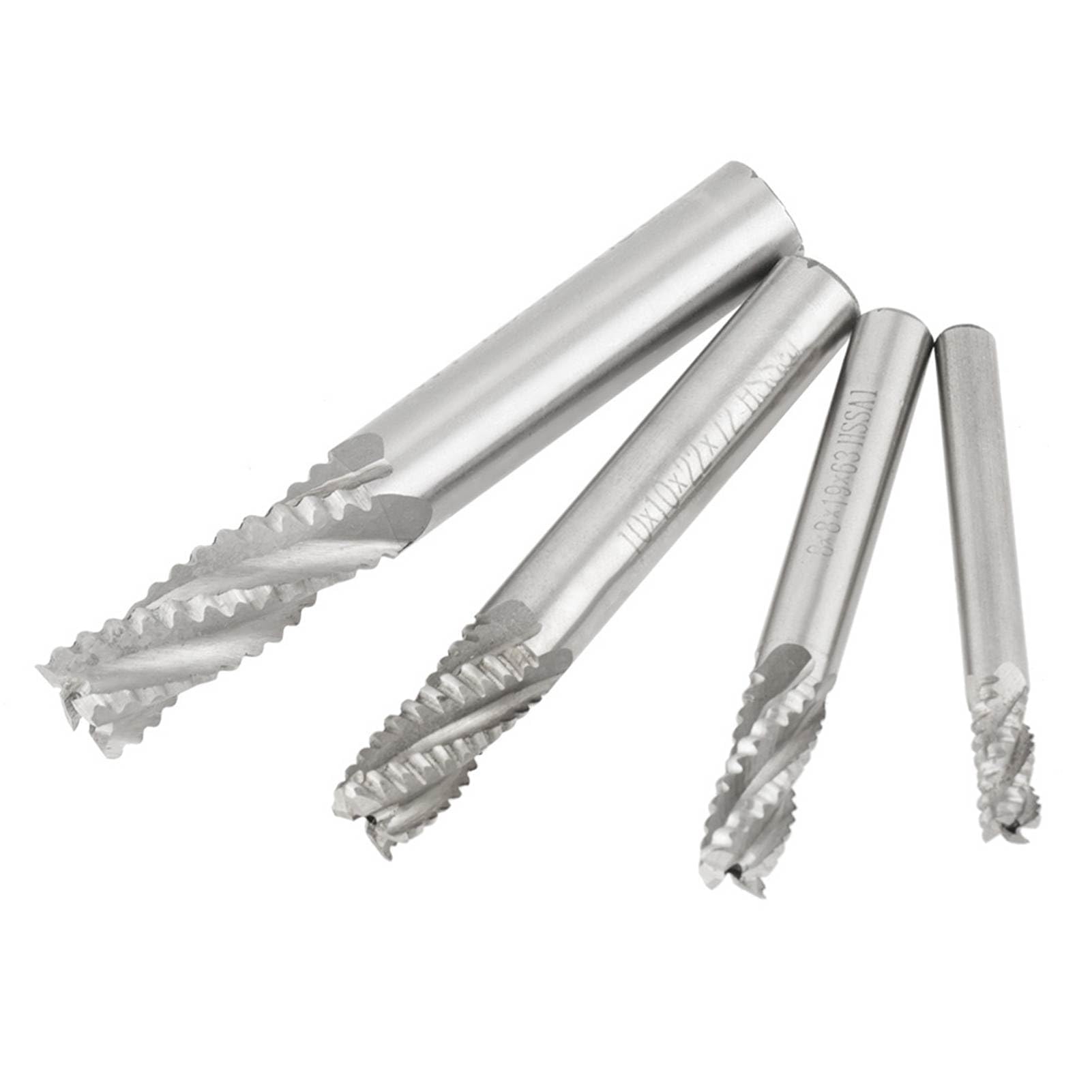 4 Stück Schaftfräser Satz 4 Flammi HSs Schruppfräser CNC Router Bit Fräser M6 / m8 / m10 / m12