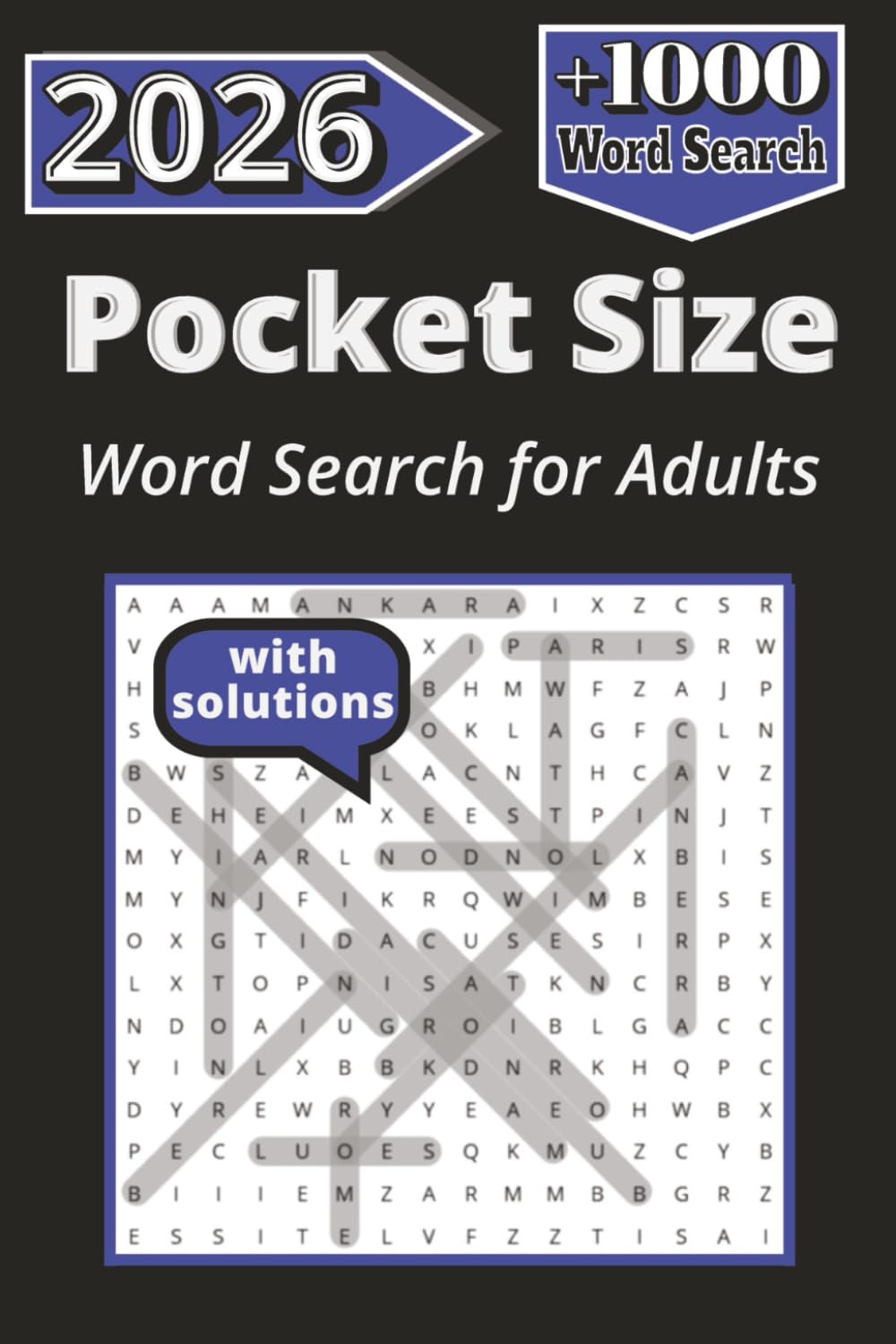 Pocket Size Word Search Books for Adults 2026: 1000+ Calming Word Find Challenges to Sharper Memory For Seniors & Teens with Solutions