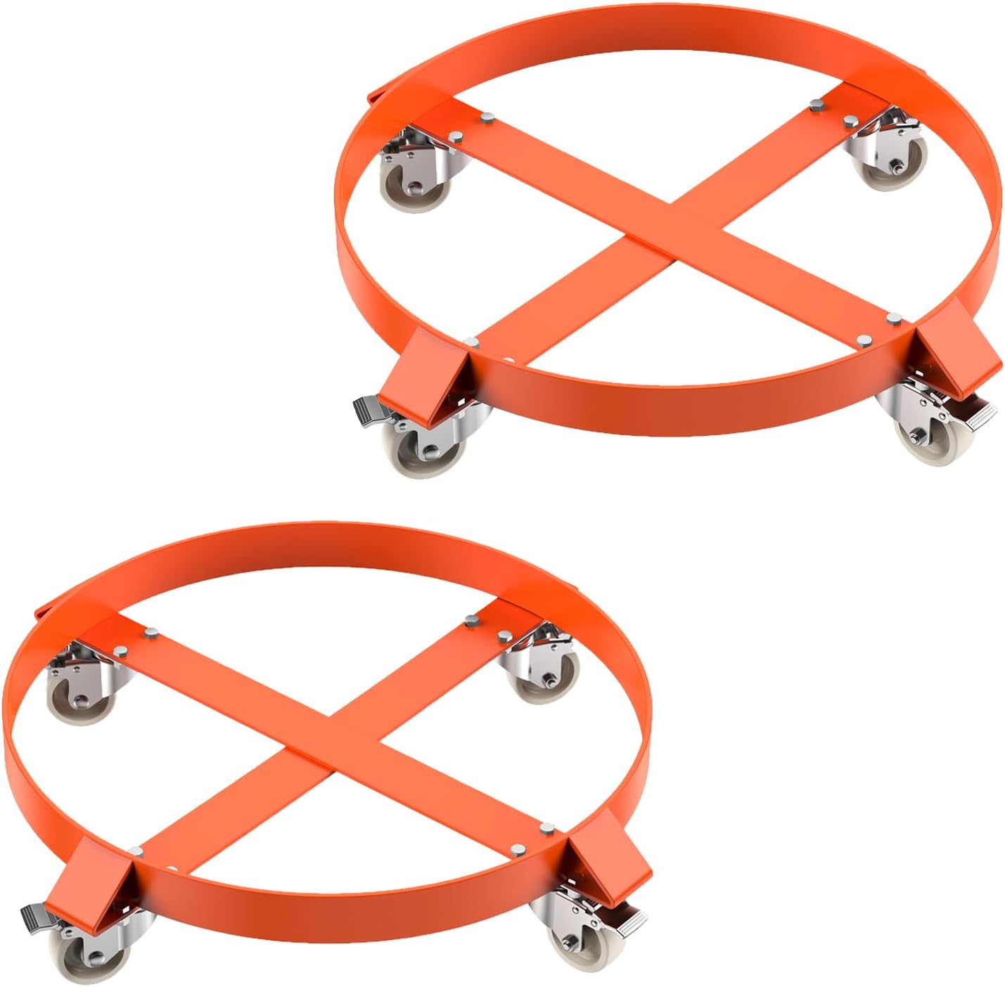 DEXSO 55 Gallon Drum Dolly, 2 Pcs Heavy Duty Barrel Dolly