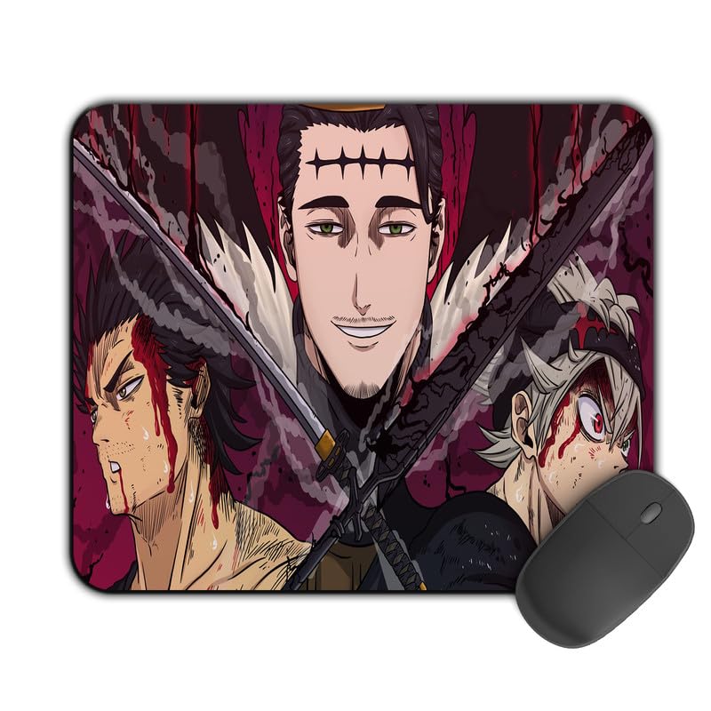 Image of Printed Design Mouse Pad Black Bulls Vs Demon (200MM X 240 X 3MM) Enhance Gaming and Work Performance Comfortable and Precise Non-Slip Water Proof Black Clover Mouse Pad.