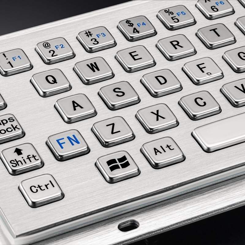 Sturdy 65 Keys Rear Panel Mount IP65 Waterproof Industrial Metal Kiosk Compact Keyboard(USB Interface)