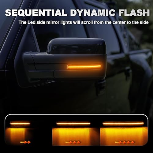 Miniatura 5 de Luces intermitentes para espejo lateral, conjunto LED compatible con F150 2009-2014para Mark LT 2010-2014, lámpara intermitente de giro dinámico