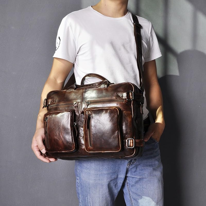 Vintage Business Briefcase Bag Male Design Travel Laptop Backpack Document Case Tote Portfolio Bag4
