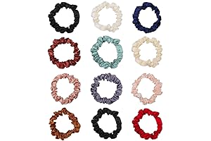 12 Pack Silk Scrunchies for Kids: Vibrant Satin Hair Ties for Girls