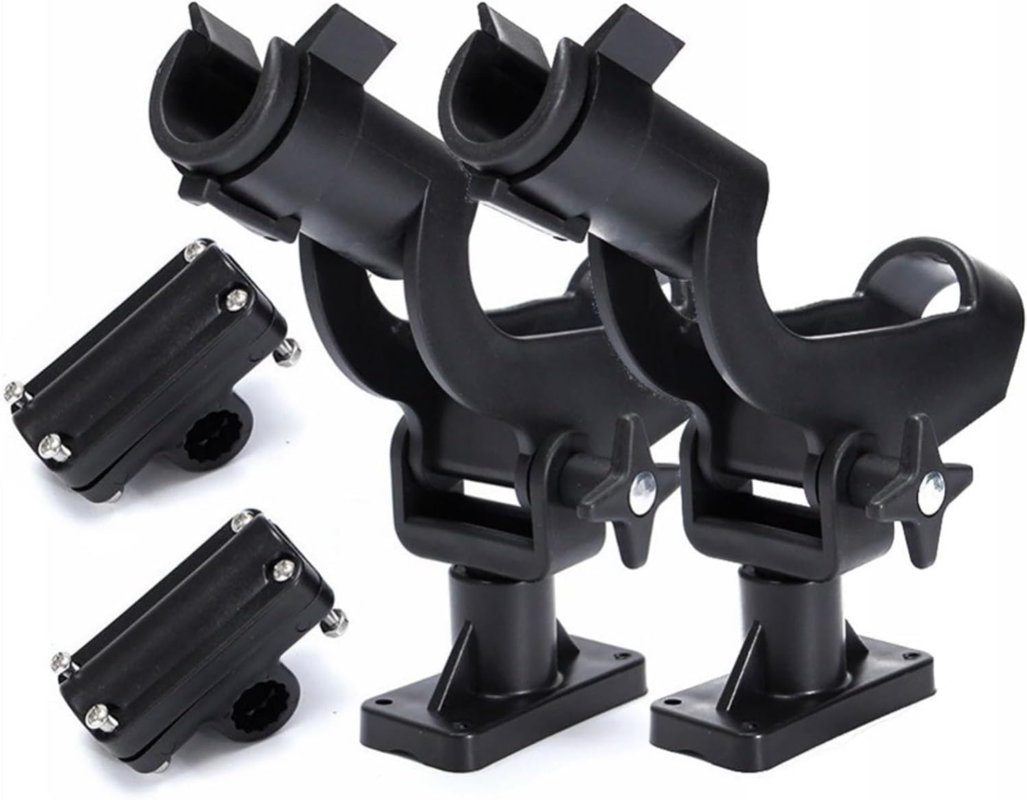 THE WHITE SHOP 3 Mount Rack Adjustable Rotatable Plastic Fishing Rod Holder Bracket Boat Canoeing Rowing Mount Kit Kayak Side Rod Holder 2PCS