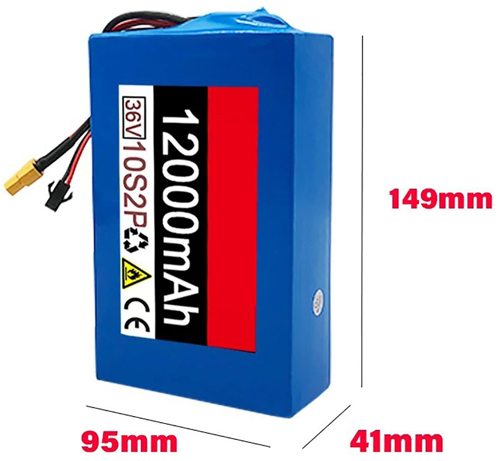 E-Bike Pedelec Akku 36V 12Ah Fahrrad Akkupack, 10S2P Wasserdichter PVC-Akku Eingebauter BMS 36V Elektro-Fahrrad Batterie Mit Ladegerät Für 50W-350W Motor