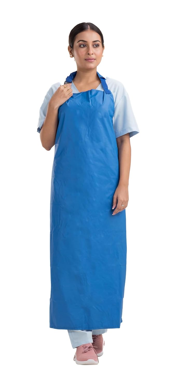 HOSPRIQS Reusable Waterproof Front Apron For Hospital & Home Use Tie-Type | Size - 45”x23” | Sky-Blue (Pack Of 5) HOSPRIQS Reusable Waterproof Front Apron For Hospital & Home Use Tie-Type | Size - 45”x23” | Sky-Blue (Pack Of 5)