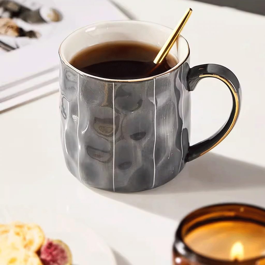 Tazza di Vetro, Tazza da tè, Tazza da caffè in Vetro, Tazza di Ceramica Tazza per Acqua per Coppie in casa Tazza da caffè per Ufficio per Ragazze Tazza da Bere per Ragazzi (A)