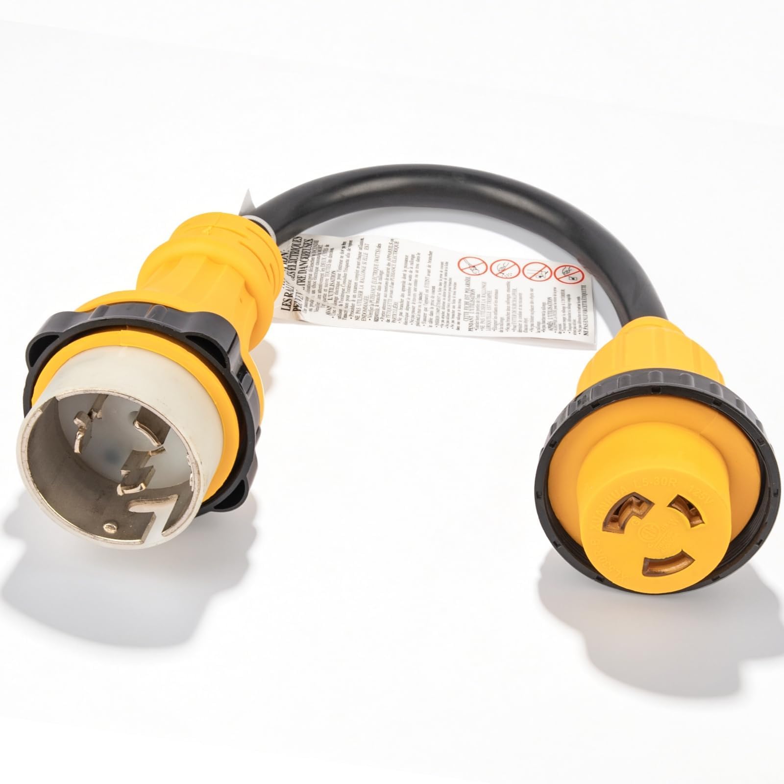 MECMO 50 to 30 Amp Marine Shore Power Adapter, SS2-50P to L5-30R 30A 3750W
