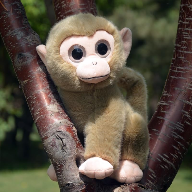Amazon.co.jp: シミュレーションかわいい大きな目の猿の人形グレー
