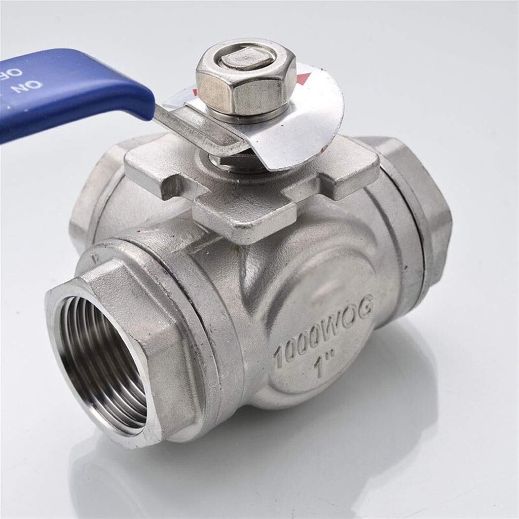 Valvola a sfera a doppia unione, valvola deviatrice a 3 vie, valvola a sfera, separatore di tubi flessibili, valvola a sfera con interruttore da 1/2" in acciaio inossidabile, valvola a sfera for acqua