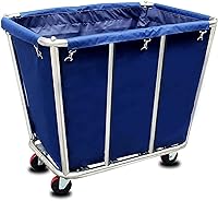 Vista 11 de Carrito de lavandería industrial con ruedas de 11.35 pulgadas de Bushel, cesta de lavandería comercial para el hogar, cestas de lavandería grandes
