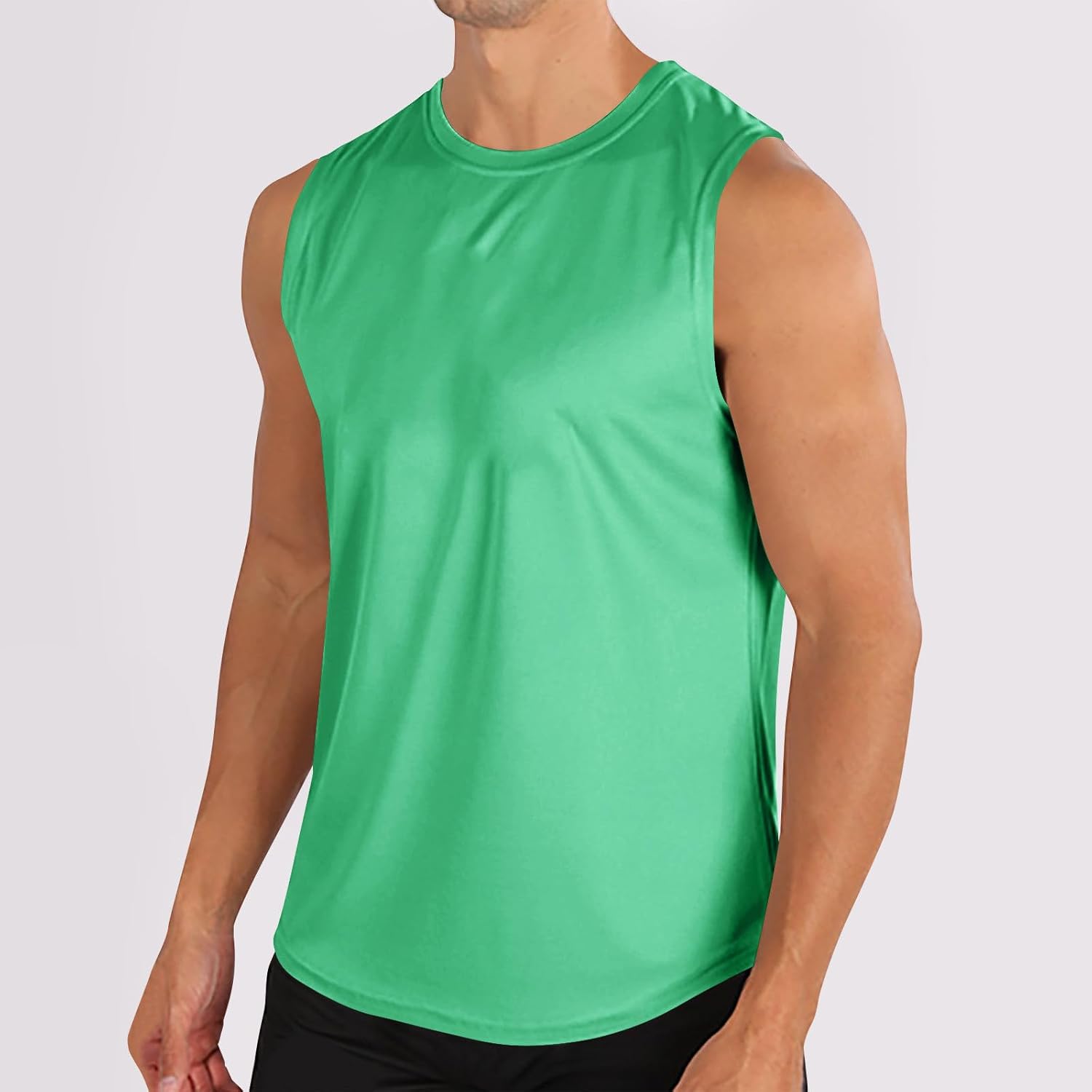 Débardeur Homme Sans Manches Col V - Ample, Confortable, Pour Sport, Gym, été, Couleur Unie