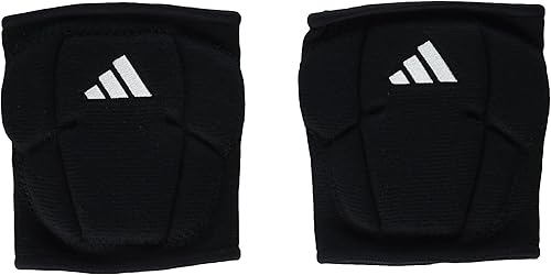 adidas Rodilleras de voleibol unisex para niños, 5 pulgadas, color negro/blanco, talla L