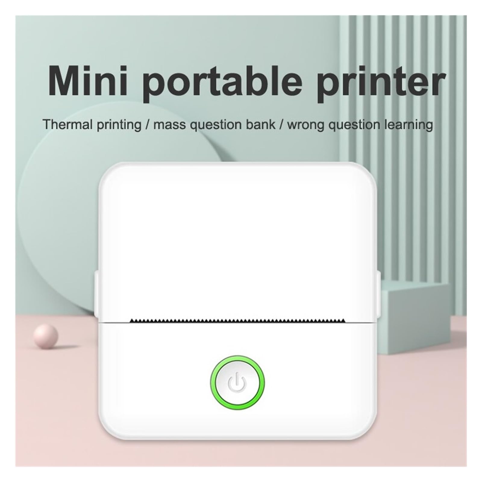 Przenośna Termiczna Drukarka Etykiet Mini HD Wytrzymała Bluetooth Dla Studentów Błąd Tytuł Notatka Źle Kieszonkowe Drukowanie Bezatramentowe Szybki Ostry Wydruk Każda Etykieta(Pink)