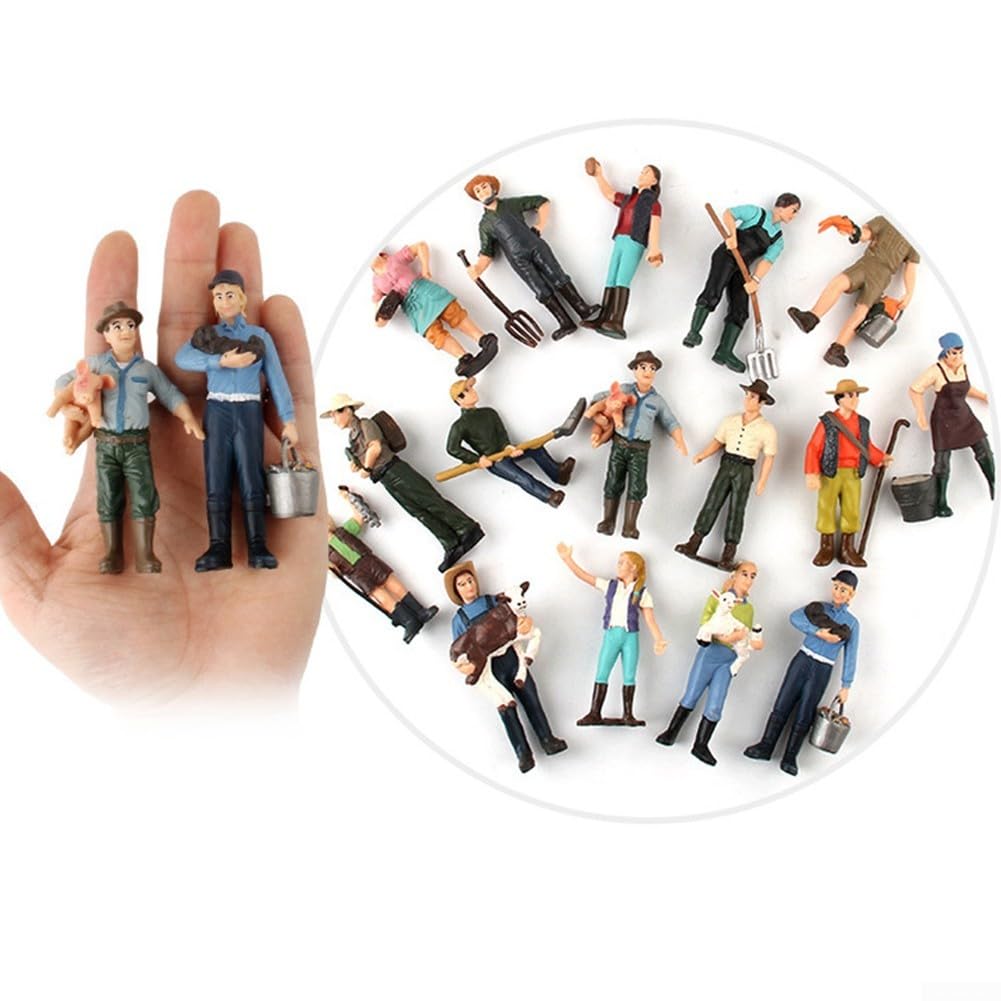 Shepherd Figures for Model Train Scenes Realistic PVC Painted People to Enrich Scenery (ZQ714)