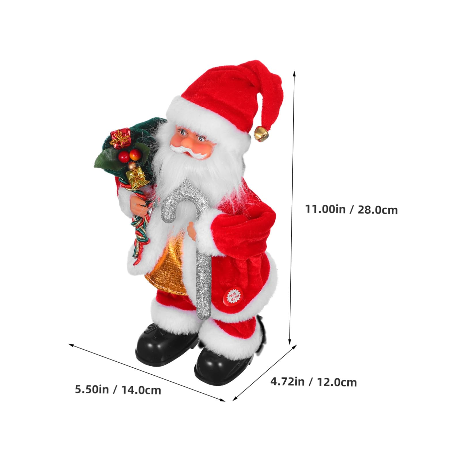 Hohopeti Bambola di Babbo Natale Elettrica Decorativa Giocattolo Musicale per Feste Natalizie Aggiunta Divertente per Caminetti e Scrivanie