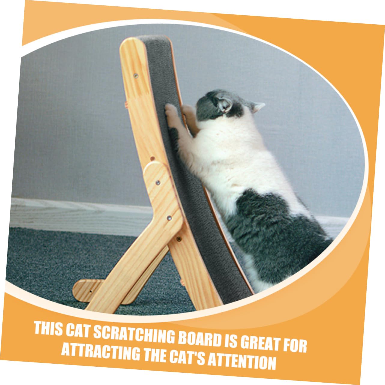 DOITOOL Rascador para Gatos de Madera y Cartón Ondulado Tabla de Moler Garras Juguete Rascador para Gatos Protector de Muebles para Uso en Interiores