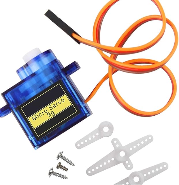 MMOBIEL SG90 9g Micro Servo Motor Kit for RC Drone/Car/Airplane/Helicopter/Vehicles/Robots/Compatible with Arduino Projects and Raspberry Pi Incl. Screws and 3 Servo Arms