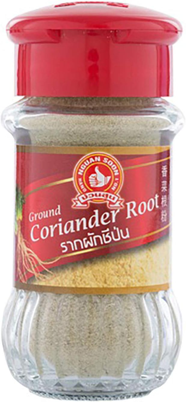Thai Ground Coriander Root, 30g/1.06oz in Easy-to-Use Glass Bottle, Product of Thailand