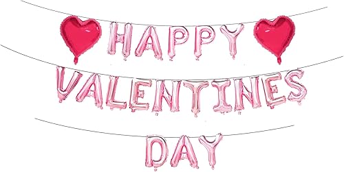 GUFEEL Cartel de globos del día de San Valentín, decoración de globos para el día de San Valentín, suministros de fiesta de corazón rojo, decoración
