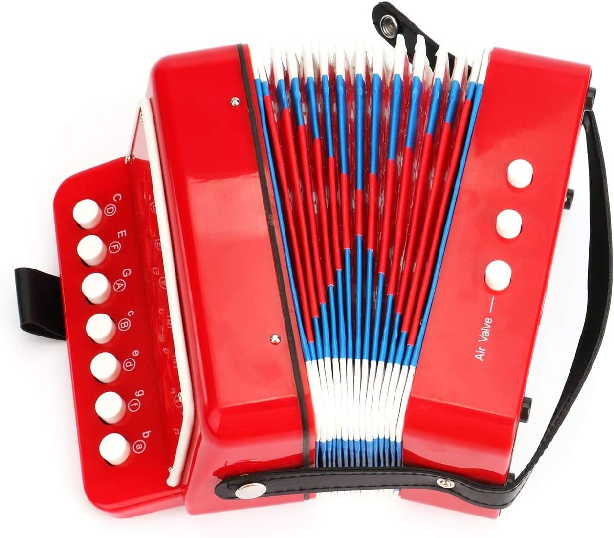 10-Key Kids Accordion w/3 Air Valve, Red