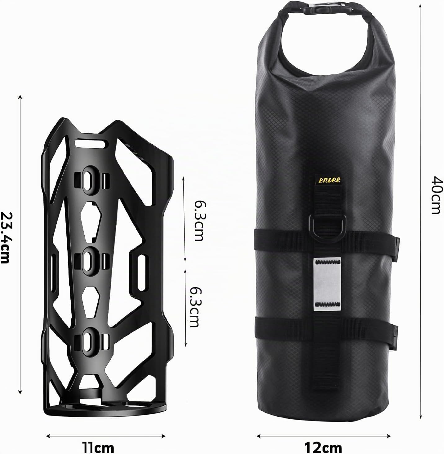 Borsa per Forcella da Bicicletta 5 L [2 Pezzi] Impermeabile Borse Anteriore Portapacchi Bici, Borsa Asciutta Roll Top, Resistente All'usura E Allo Strappo, Installazione (Cinghia/Vite) per Ciclismo
