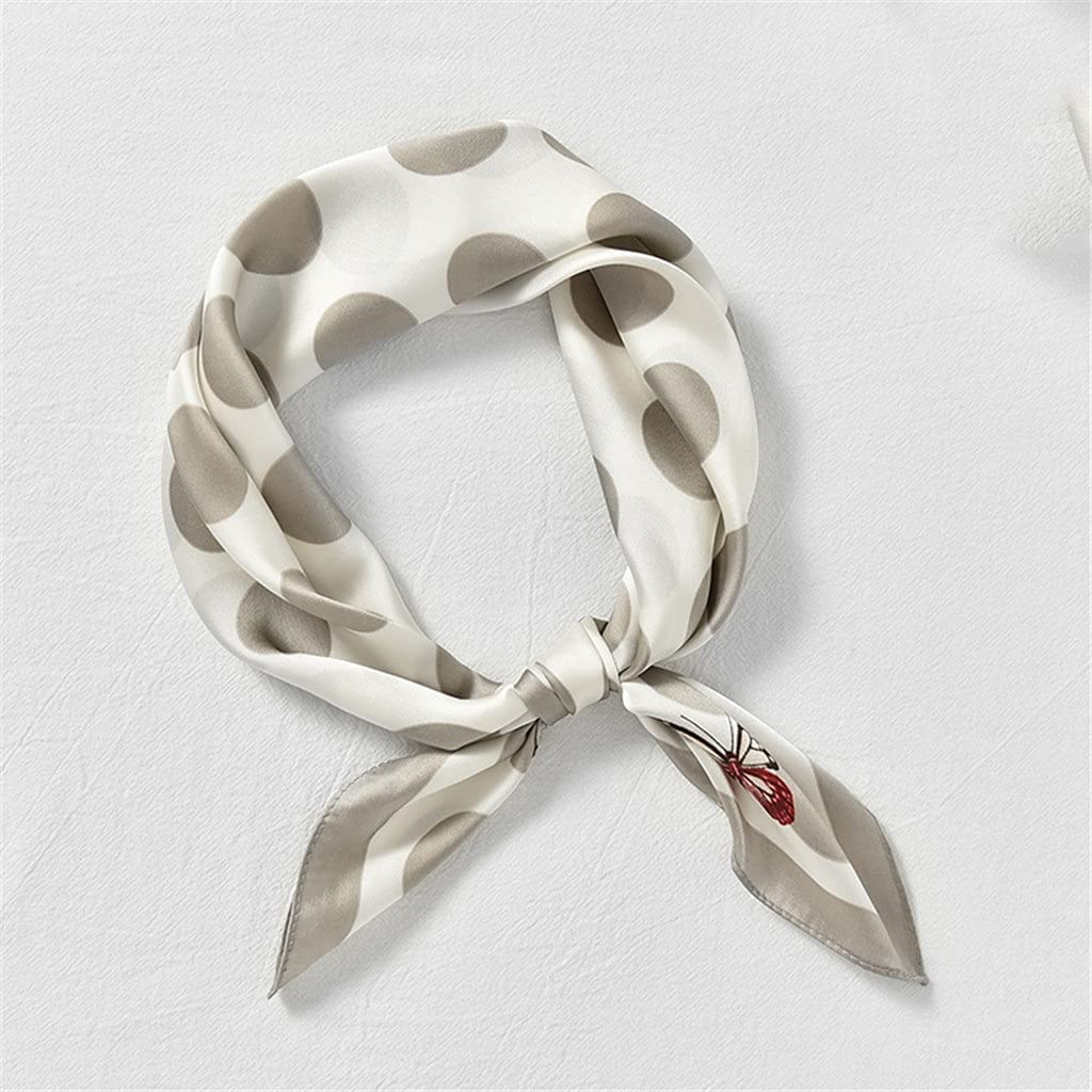 Bufanda de Mujer Bufanda Cuadrada Corbata for el Cabello Estampado Bufanda de Seda Satinada Pañuelo for la Cabeza for Mujer Bufanda de Seda de Tira Larga pequeña (Color : A, Size : 60 * 60CM