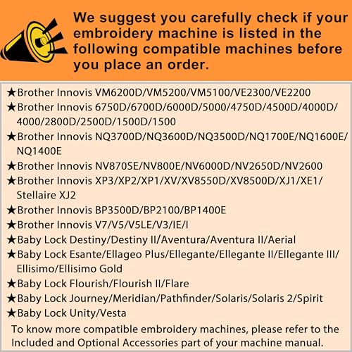 New Brothread NB-EMH-II4IN101 Embroidery Machine Hoop 4 In 1 Set (Sa437+Sa438+Sa439+Sa441) For Brother Innovis Nq3600D/3500D Nq1600E/1400E Ve2200 4000D 1500D V7 V5 V3 Vm5200/6200D Babylock Ellegante/Aventura/Flourish thumb #1