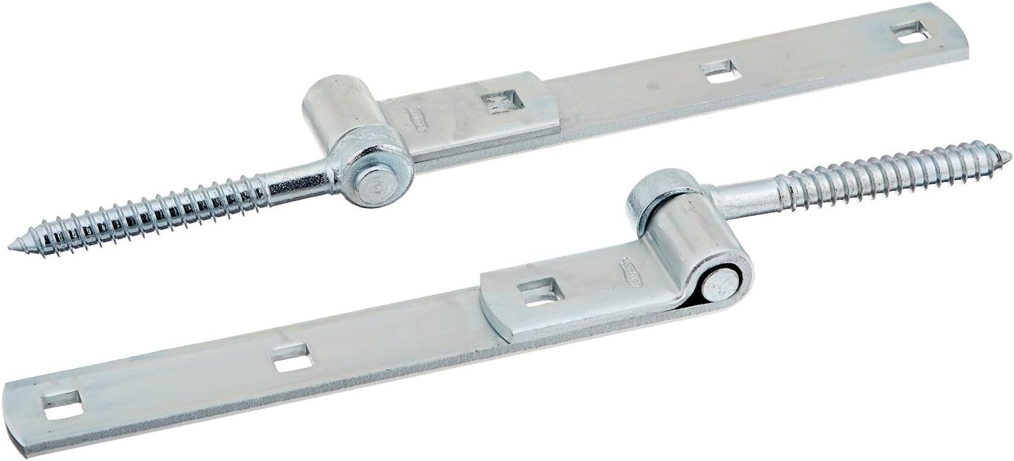 290BC 8" Screw Hooks / Strap Hinge - Zinc Plated