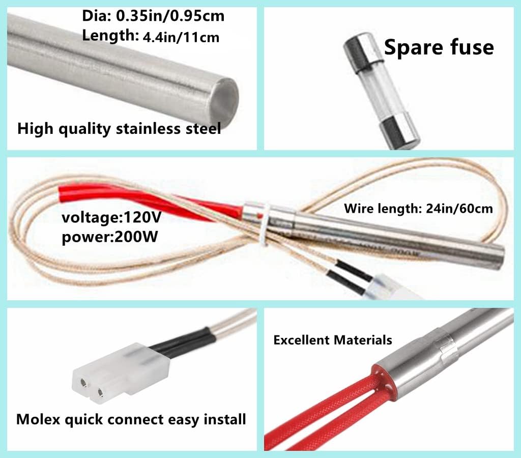 ZHOUWHJJ Replacement Hot Rod Ignitor Kit for All Pit Boss Pellet Grills and Camp Chef Z-Grills Wood Pellet Grills Replacement Hot Rod