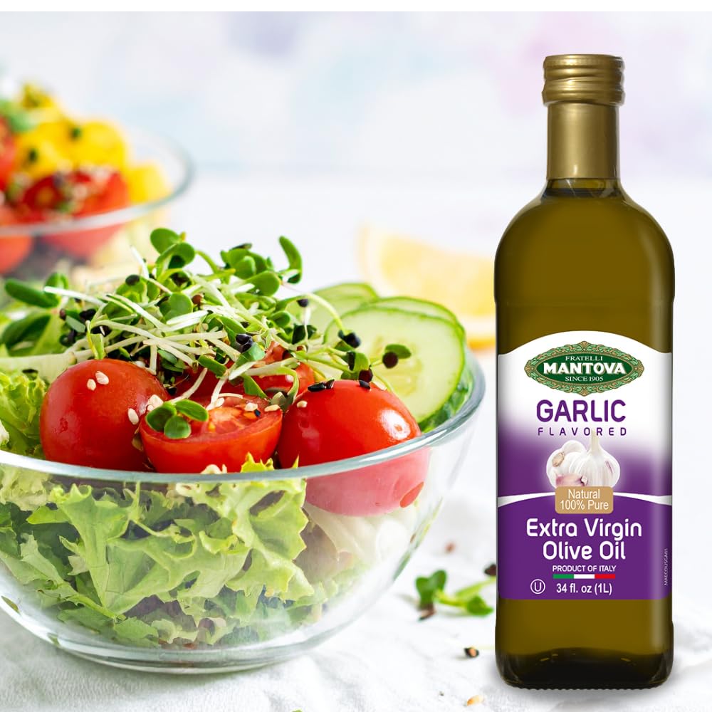 Amazon.com : Mantova Garlic Extra Virgin Olive Oil (EVOO), Cold
